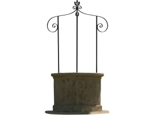 Pozo de jardín - diámetro 120 x 210 cm - Altura del cuerpo de piedra: 78 cm - Diámetro interior 77 cm