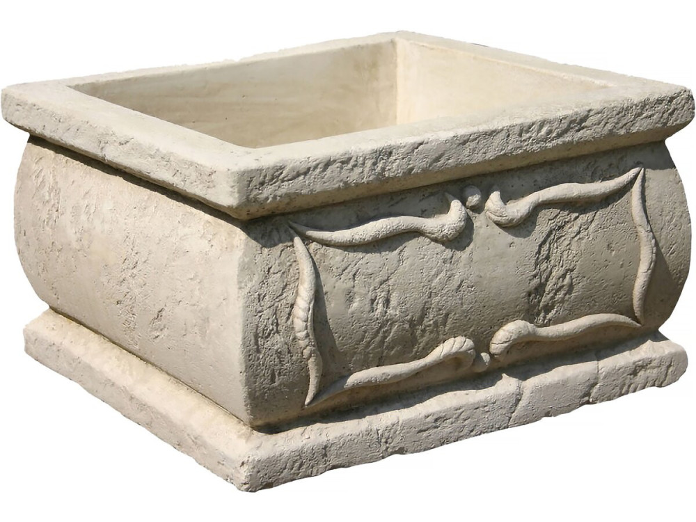 Jardinera "Verona" - piedra - 50 x 50 x 30 cm