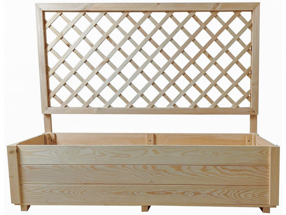 Jardinera de madera con enrejado "Orpin" - 98 x 34 x 104 cm -