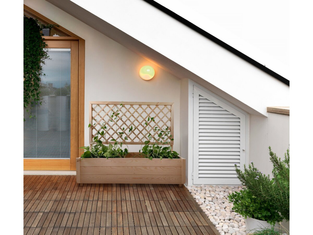 Jardinera de madera con enrejado "Orpin" - 98 x 34 x 104 cm -