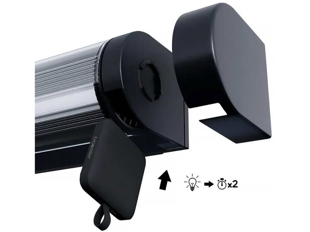 Aplique solar y recargable Booster "Loma" 150 a 900 Lumen - Negro
