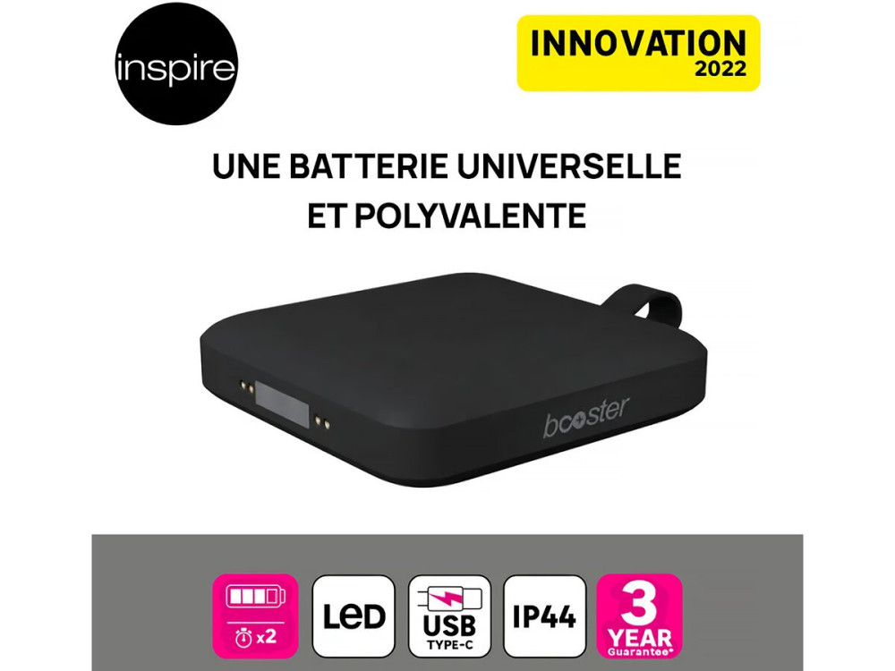 Aplique solar y recargable Booster "Loma" 150 a 900 Lumen - Negro