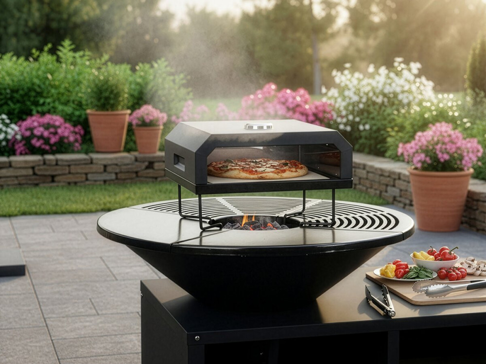 Horno barbacoa para pizza "Pizzello" - 40 x 35 x 28 cm - Negro