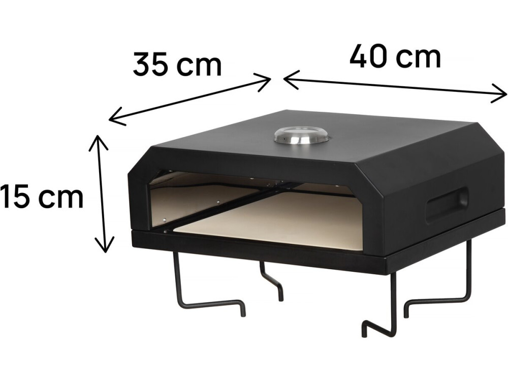 Horno barbacoa para pizza "Pizzello" - 40 x 35 x 28 cm - Negro