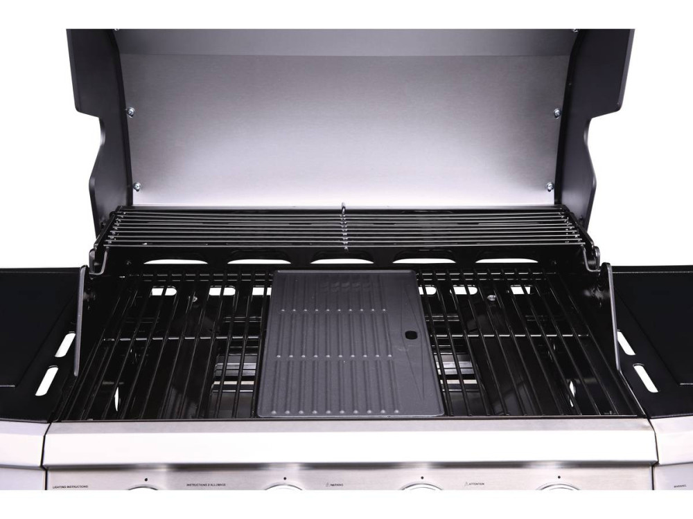 Barbacoa a gas "Bingo 5" - 5 quemadores (1 lateral) - 15.2kW + Funda de protección - Negro