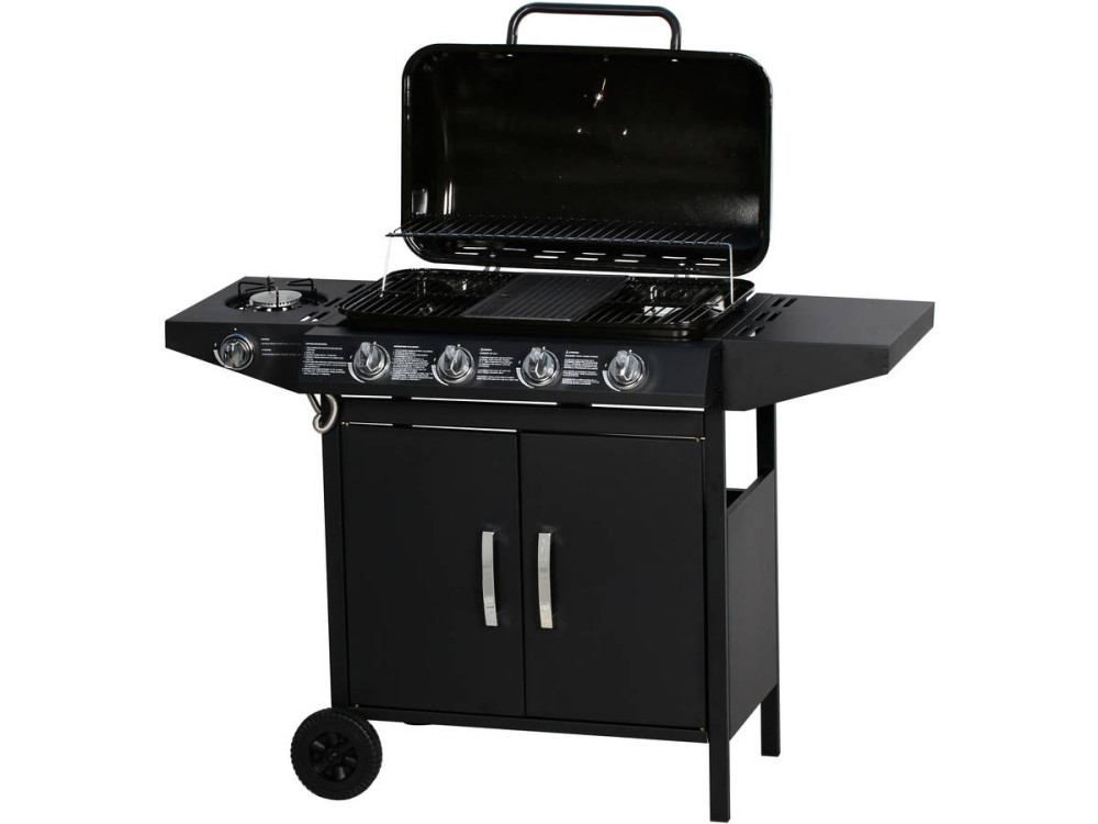 Barbacoa a gas "Festa 5" - 5 quemadores (1 lateral) - 12.9 Kw - Negro