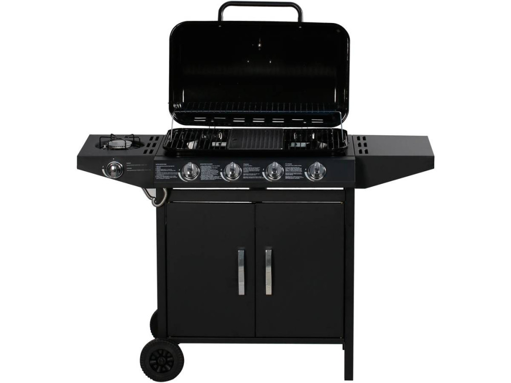 Barbacoa a gas "Festa 5" - 5 quemadores (1 lateral) - 12.9 Kw - Negro