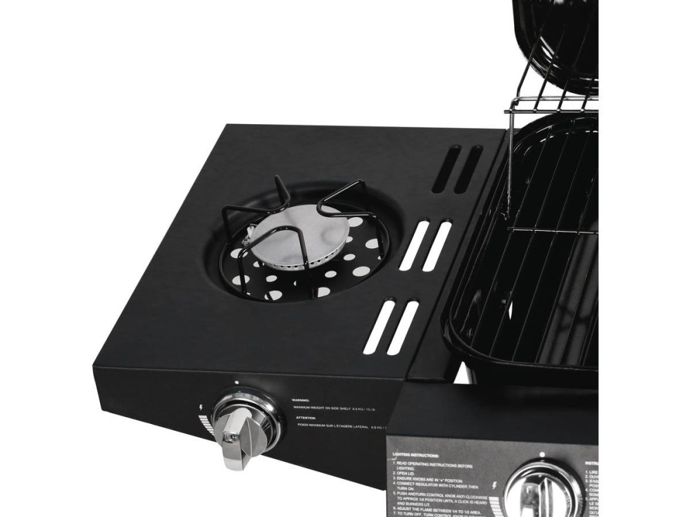 Barbacoa a gas "Festa 5" - 5 quemadores (1 lateral) - 12.9 Kw - Negro