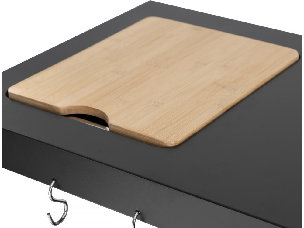 Barbacoa de gas para cocina exterior - 12 kW - 4 fuegos - Negro