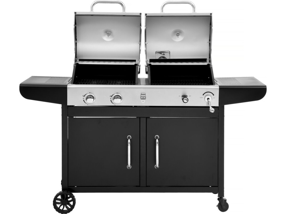 Barbacoa de gas y carbón "Western" 2 en 1 - Negra
