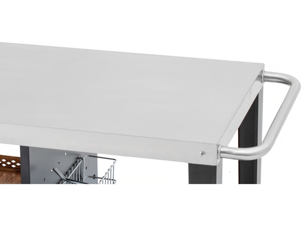 Carro de servicio para barbacoa "Gelia" 117 x 59 cm - Acero inoxidable - Negro