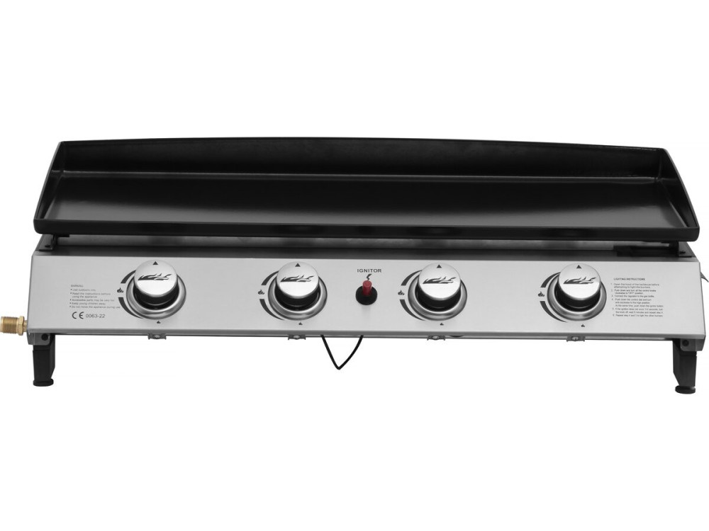 Plancha de gas 4 quemadores "Jolly" - 10 Kw - Gris