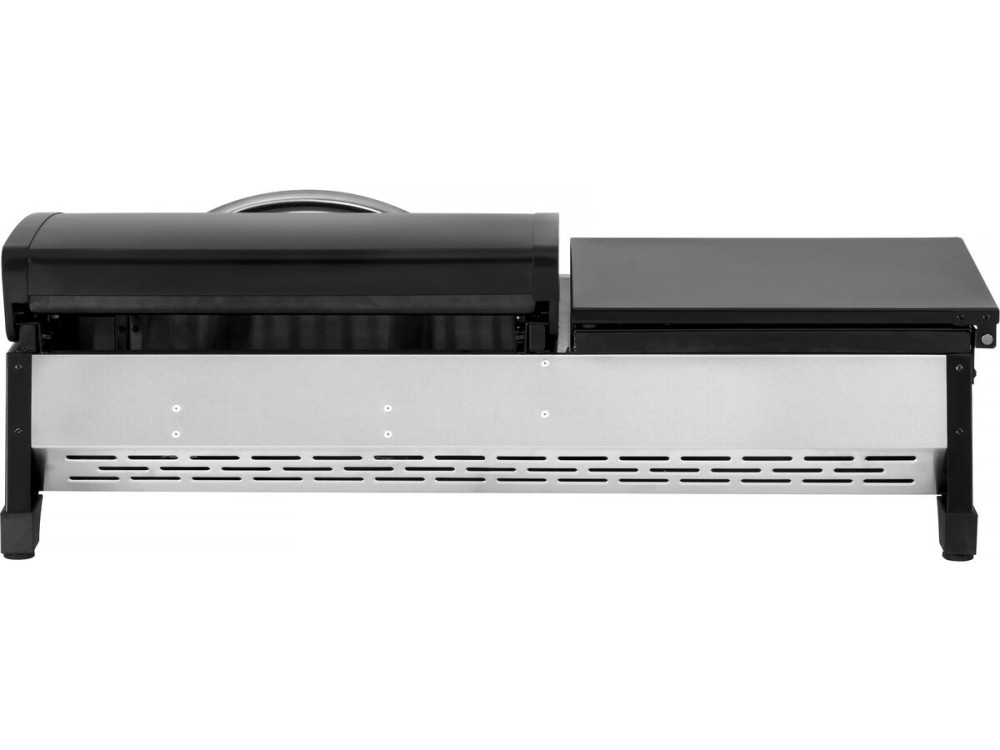 Plancha de gas con tapa "Rasio" - 7,5 KW - 3 fuegos - Negra