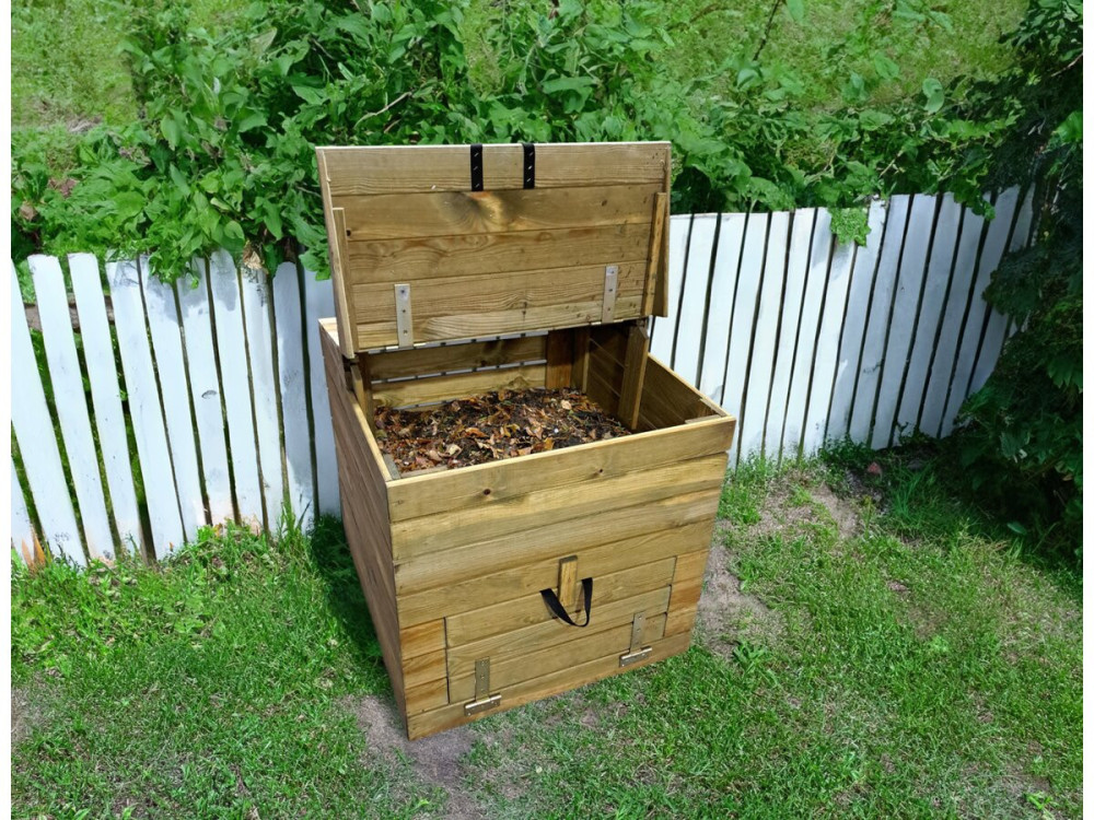 Compostador de madera 500L "Douglas" 80 x 80 x 85 cm