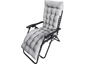 Cojín de tela para sillón de jardín "Romy" - 164 x 52 x 10 cm - Gris claro
