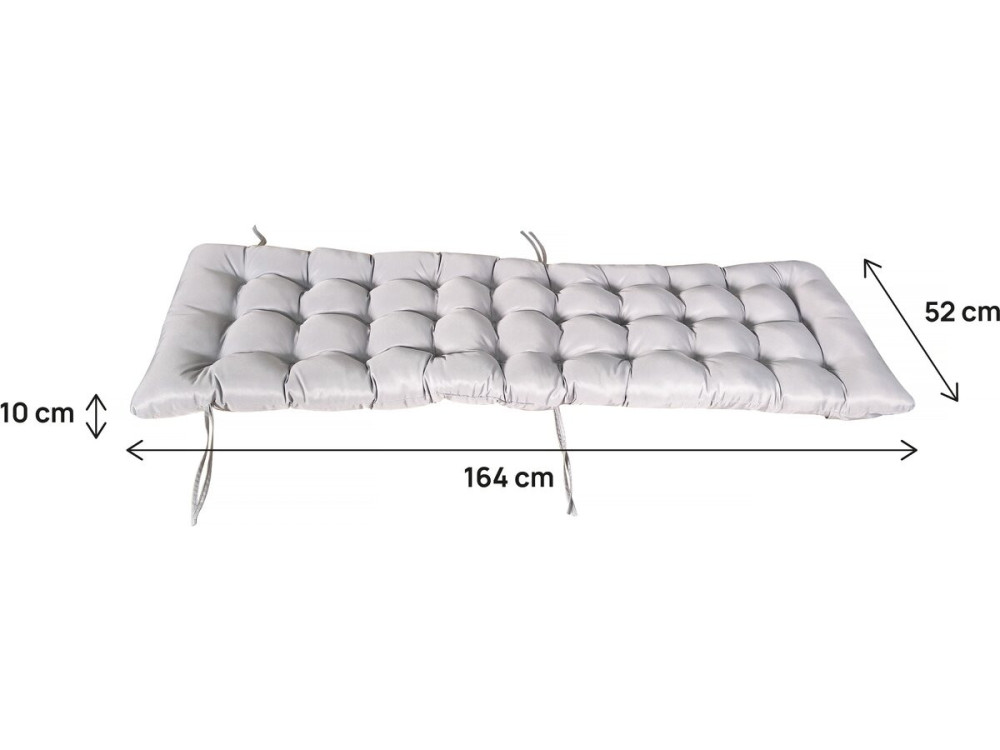 Cojín de tela para sillón de jardín "Romy" - 164 x 52 x 10 cm - Gris claro