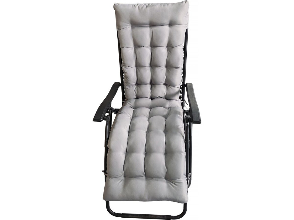 Cojín de tela para sillón de jardín "Romy" - 164 x 52 x 10 cm - Gris claro