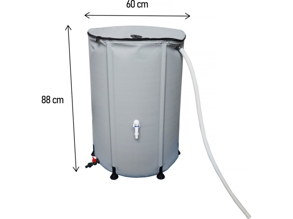 Depósito recuperador de agua flexible de PVC 250 L - Gris