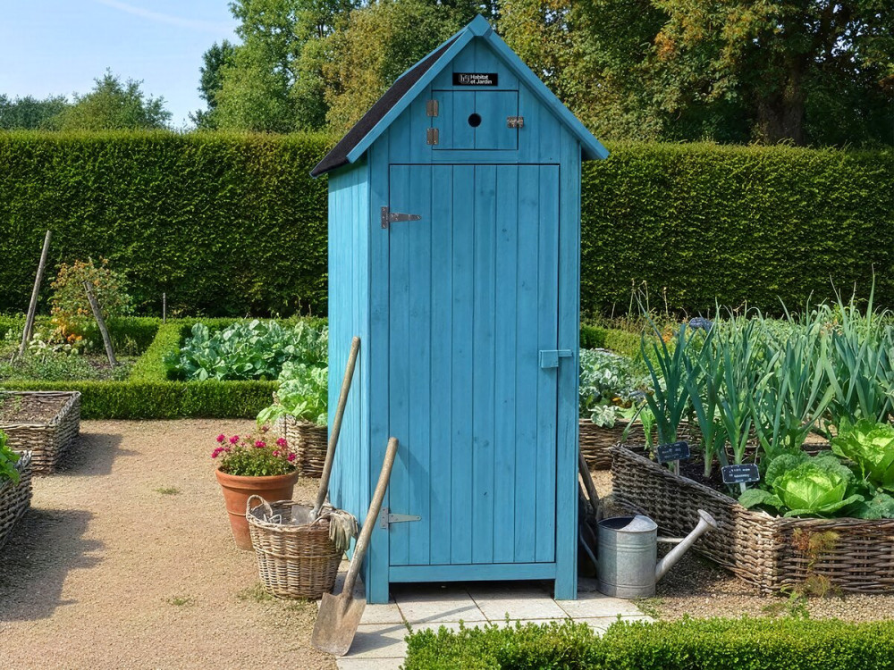 Armario para Jardin " Cabanon" - 77 x 54.5 x 179 cm  - Azul cielo
