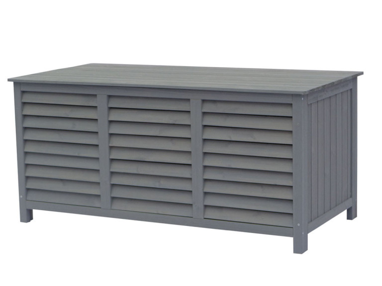 Baúl para jardin en madera "Macao"  - 130 x 64 x 60 cm - Antracita