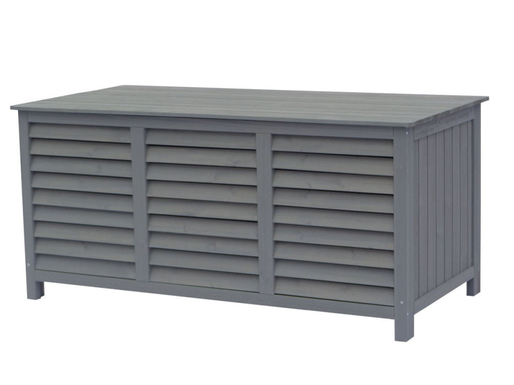 Baúl para jardin en madera "Macao"  - 130 x 64 x 60 cm - Antracita