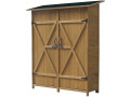 Caseta cobertizo para jardín "Espacio" - 140 x 49 x 162 cm - Antracita - Marrón