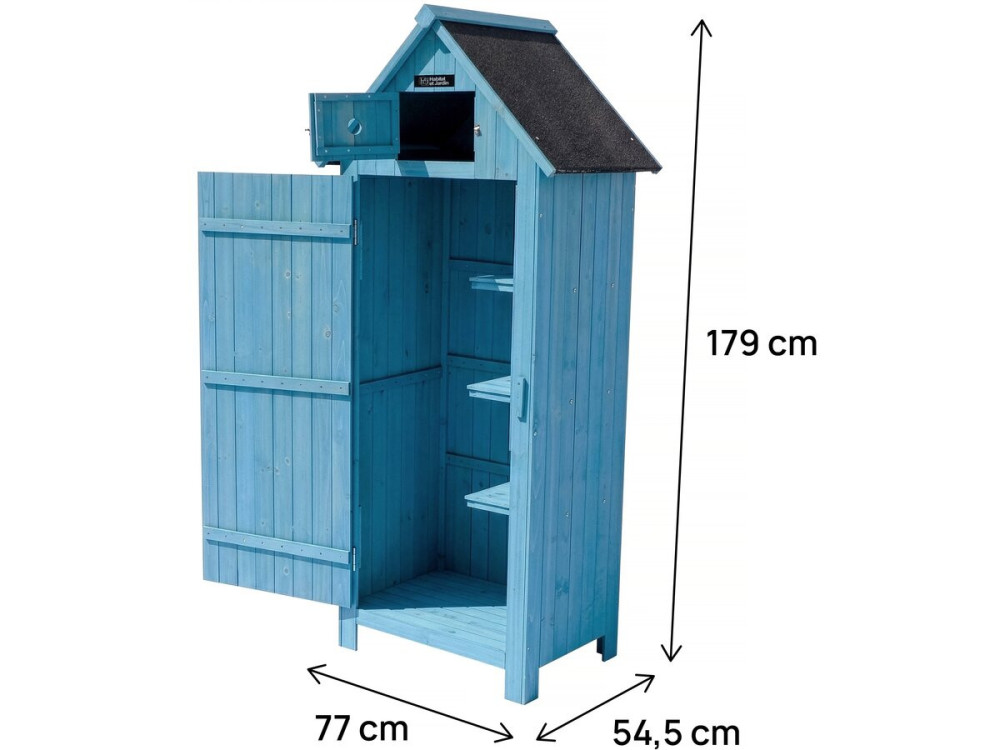 Mueble de jardín "Cabanon" - 77 x 54,5 x 179 cm - Azul cielo -