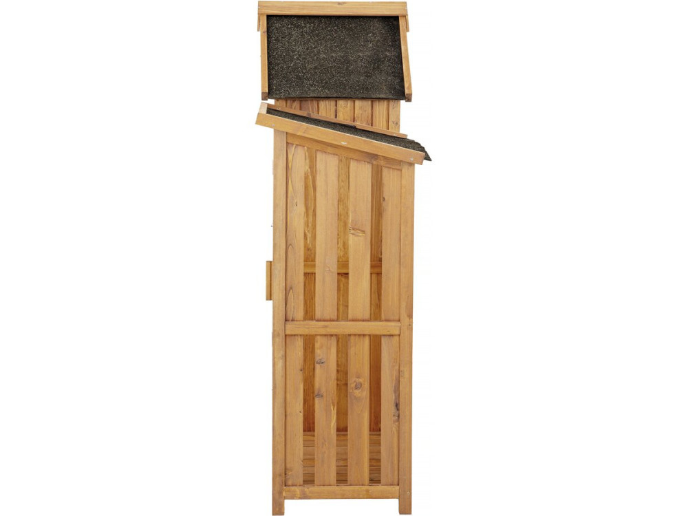Armario de jardín de madera "Noé" con almacenamiento para troncos - 136 x 57 x 170 cm - Marrón