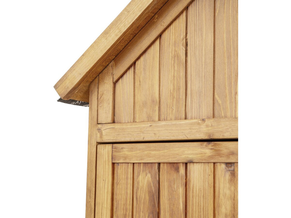 Armario de jardín de madera "Noé" con almacenamiento para troncos - 136 x 57 x 170 cm - Marrón
