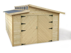 Garaje de madera "Torino" - 20,88 m2 - 3,64 x 5,74 x 2,92 m - 28 mm