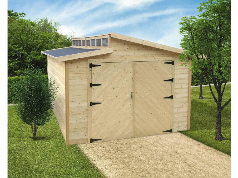 Garaje de madera "Torino" - 20,88 m2 - 3,64 x 5,74 x 2,92 m - 28 mm