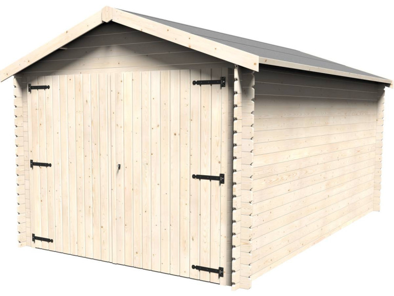 Garaje de madera "Gamache" - 14,24 m² - 2,98 x 4,78 x 2,56 m - 28 mm
