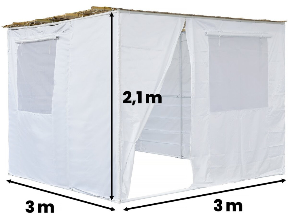 Sucá en NINA Kit Ajustable 3 x 3 -3 Rollos de Bambú y 3 Listones de Madera