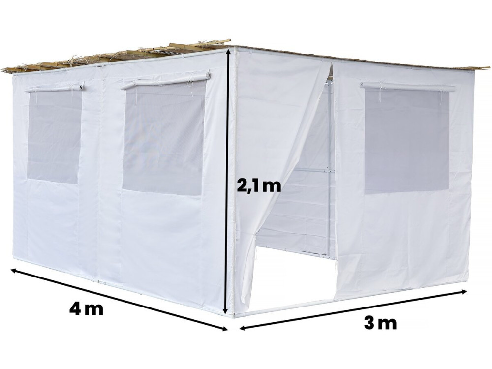 Sucá en Kit NINA Ajustable - 4 x 3 - 4 Rollos de Bambú y 4 Listones de Madera