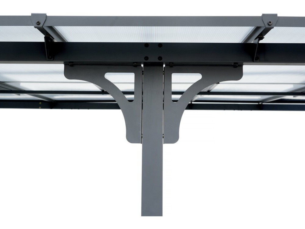 Pérgola adosada "Marvin" - 5,5 x 3 m - 545 x 298 x 243 cm - Gris oscuro