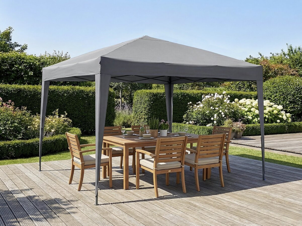 Cenador de jardín plegable Svetlana 3" - 9 m² - 3 x 3 m - Gris