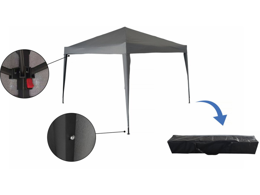 Cenador de jardín plegable Svetlana 3" - 9 m² - 3 x 3 m - Gris