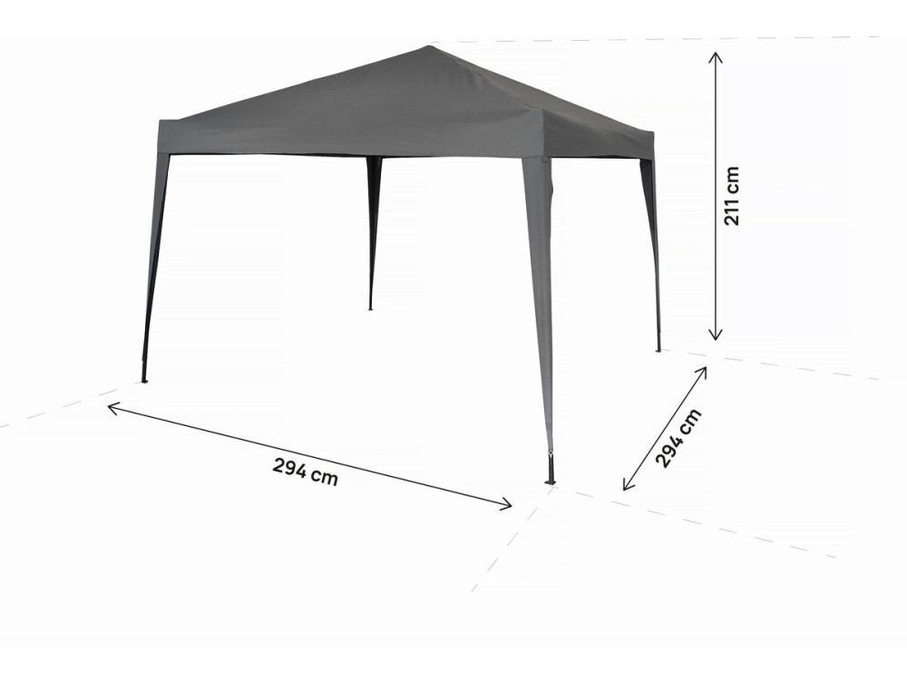 Cenador de jardín plegable Svetlana 3" - 9 m² - 3 x 3 m - Gris