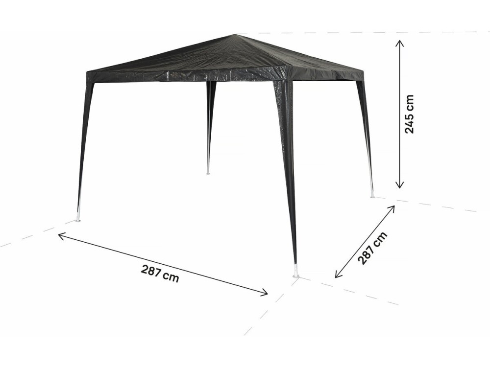Cenador de jardín Natacha 3" - 3 x 3 m - Gris