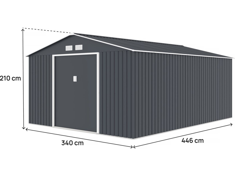 Caseta de jardín metálica "Vegas"- 15 m² - Francia