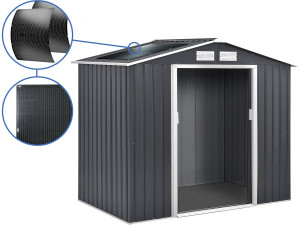 Cobertizo de jardín metálico- "Vegas"-  2,7 m² con paneles solares