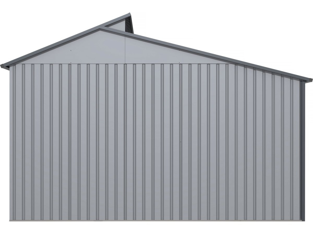 Caseta de metal con pergola "Madras" - 9.12 m² - Gris
