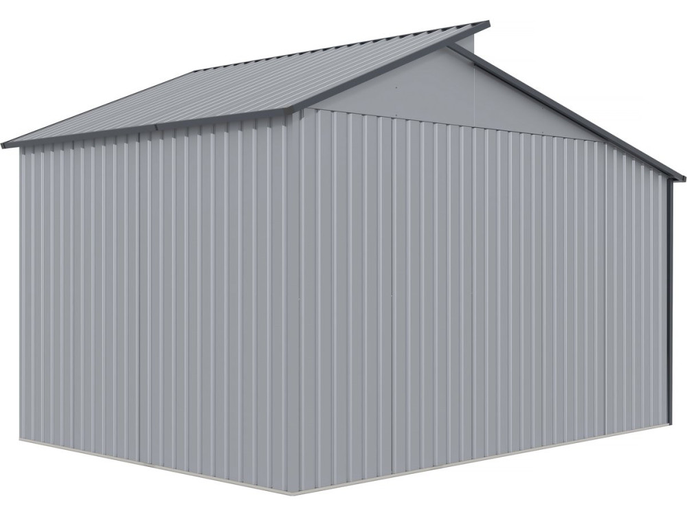 Caseta de metal con pergola "Madras" - 9.12 m² - Gris
