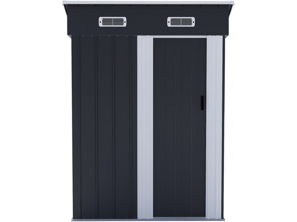 Caseta de jardín metálica "Memphis" con puerta corredera - 1,36 m² - Gris