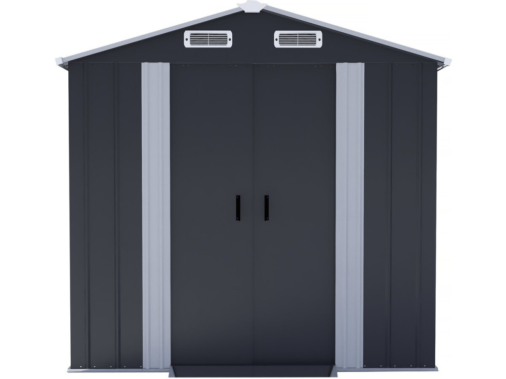 Caseta de jardín metálica con puertas correderas "Boston" - 4,12 m² - Gris