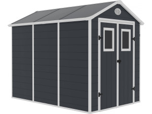 Caseta de jardín de resina "Texas" - 5,23 m² - kit de anclaje incluido - Antracita