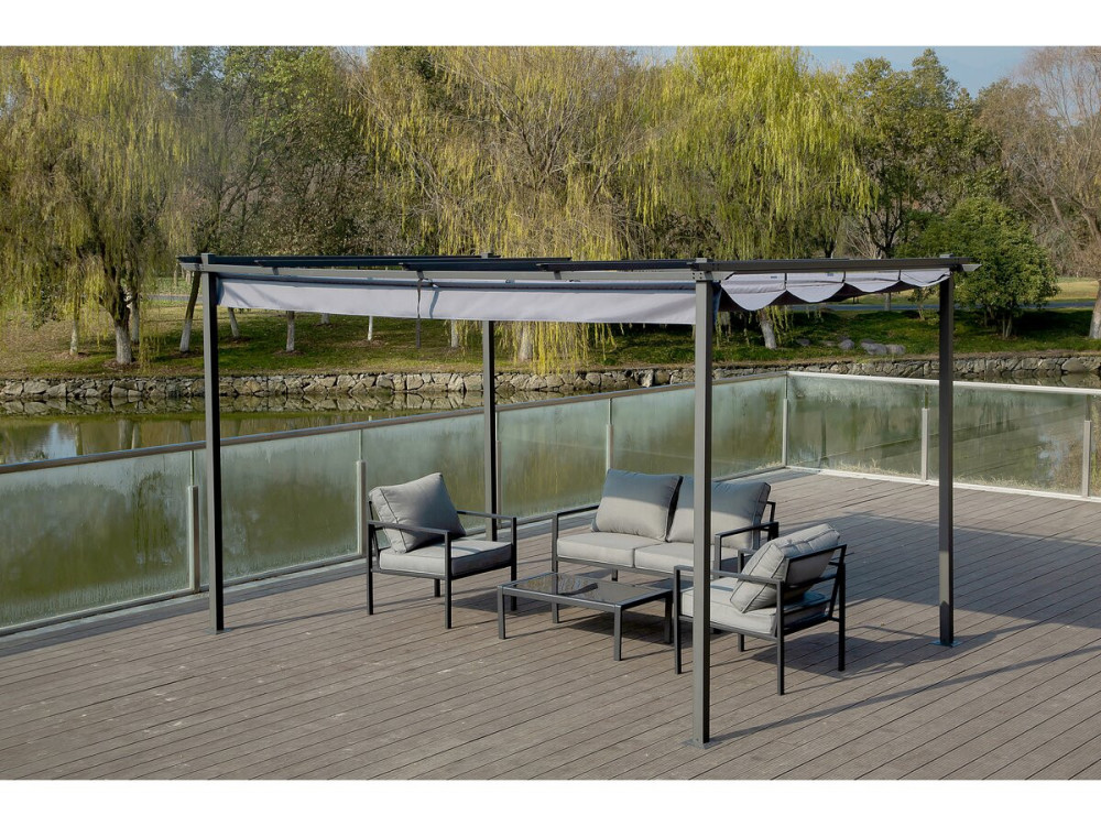 Pérgola con techo retráctil - 3 x 4 m - Antracita