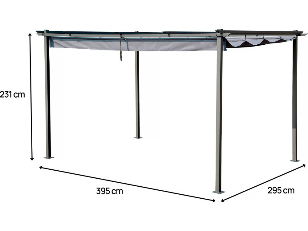 Pérgola con techo retráctil - 3 x 4 m - Antracita