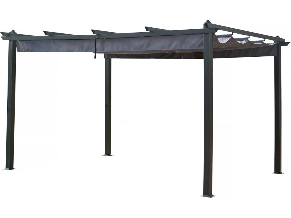 Pérgola de aluminio con techo retráctil - 3 x 4 m - Antracita