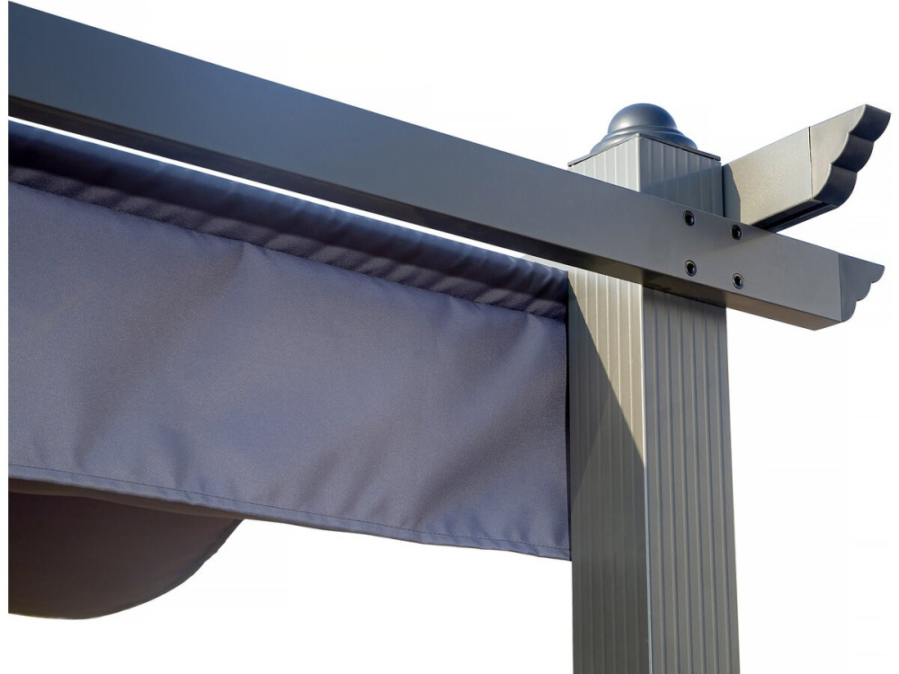 Pérgola de aluminio con techo retráctil - 3 x 4 m - Antracita